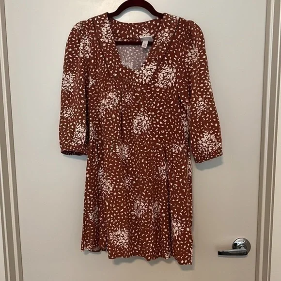 Womens 3/4 Sleeve Shift Dress - Picture 3 of 5